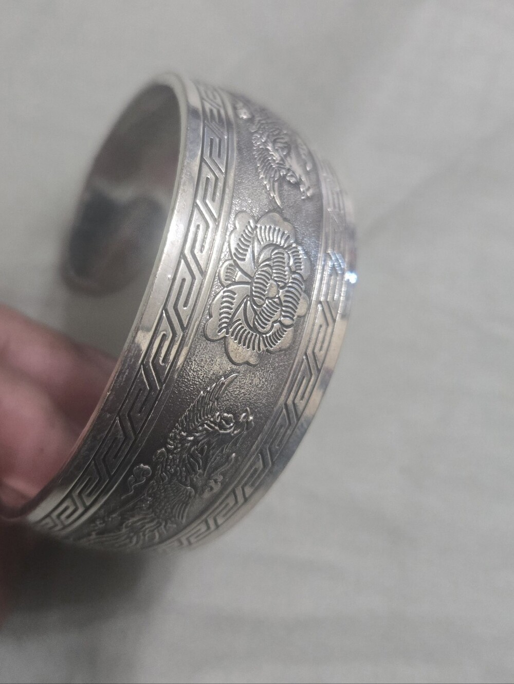 Stainless Steel Engraved Cuff Bracelet